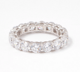 Diamonique Platinum Clad Silver Round Cut Eternity Band Ring Size 6
